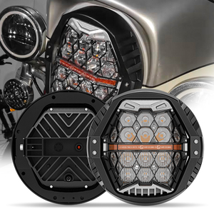 Phare de moto LED 7 pouces pour Touring Road King Ultra Classic Electra Street Glide Tri <span class=keywords><strong>Cvo</strong></span> Heritage Softail <span class=keywords><strong>Deluxe</strong></span> Fatboy - Product Image 6