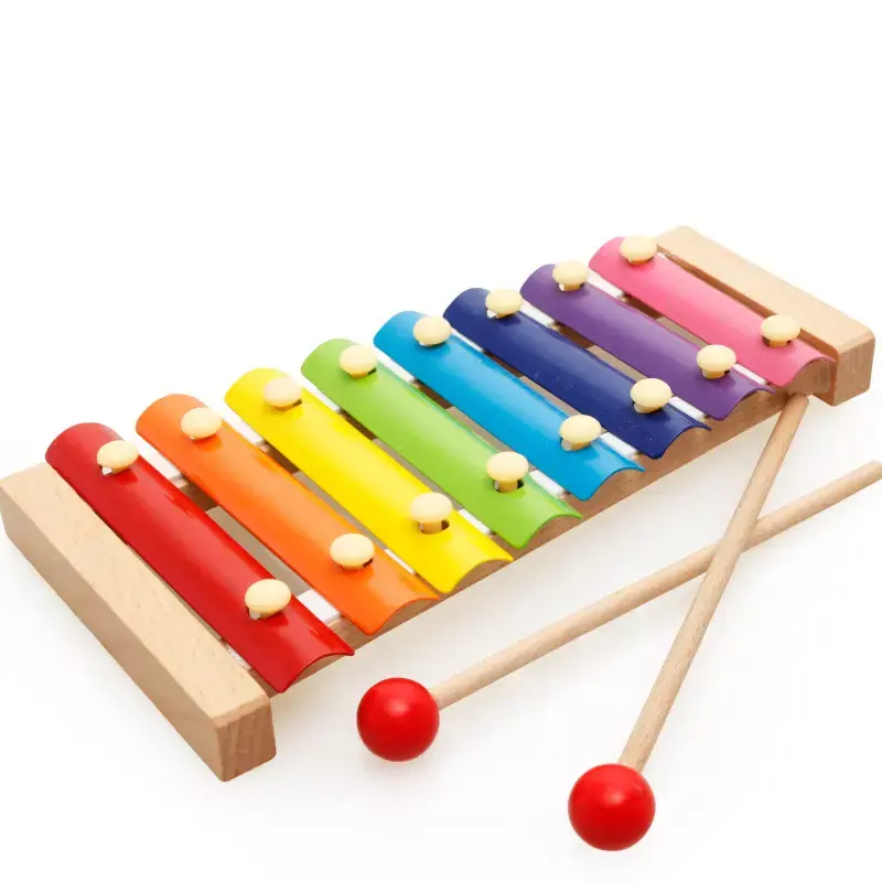 8トーンベビーミュージックおかしいハンドノックおもちゃ楽器子供のための木製木琴