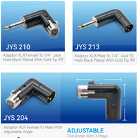 Adaptateur XLR à trois broches plaqué or, mâle XLR vers prise jack simple 6,35 mm pour console de mixage de microphone