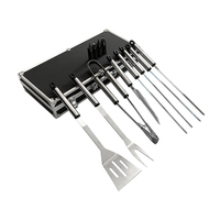Ensemble de 16 outils de barbecue en acier inoxydable de haute qualité, résistant à l'eau, à la poussière, à la chaleur, antiadhésif, résistant aux UV, pour grils à charbon de bois