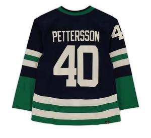 Maillots de hockey sur glace bleus personnalisés OEM vêtements d'entraînement professionnels épais avec col en dentelle et broderie pour la vente en gros - Product Image 6