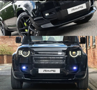 Accessoires de voiture : Kit de modification de calandre noire en ABS à mailles alvéolées rétro, installation facile, protection pour Defender