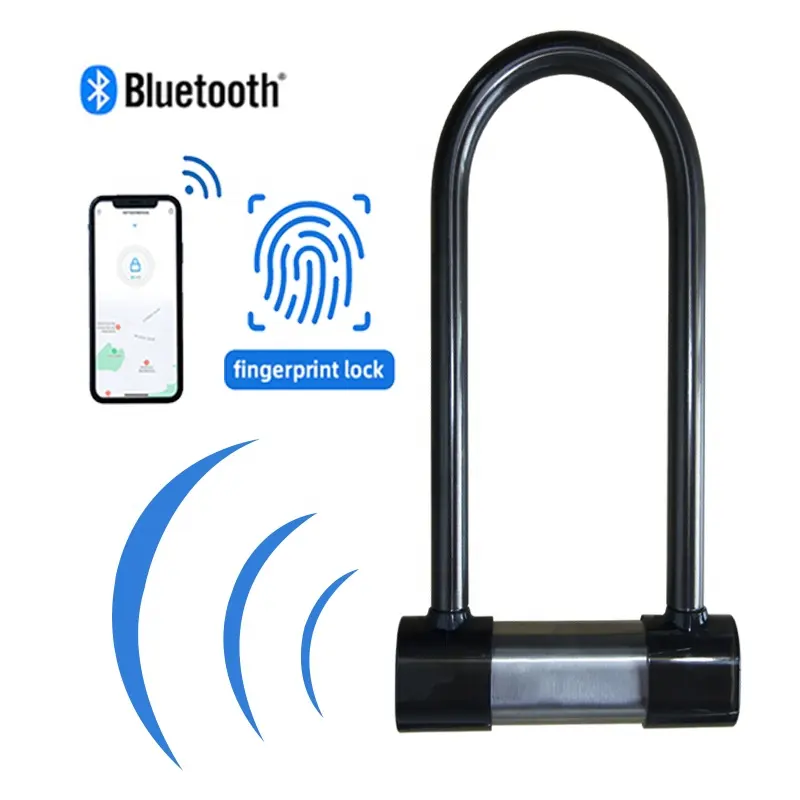Oem Smart Bike Lock Bloqueo antirrobo Bluetooth Huella digital Accesorio de bicicleta Bloqueo de seguridad para bicicleta