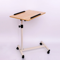 Table d'appoint de lit réglable en hauteur, bureau d'ordinateur relevable avec roulettes, table d'ordinateur pliable, bureau d'ordinateur de lit