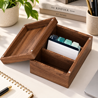 Boîte de rangement en bois avec logo personnalisé, organisateur de bureau compact et décoratif, boîte de rangement pour objets de collection et décoration intérieure