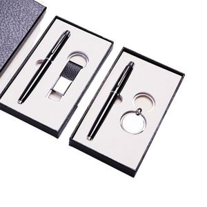 Juego de Regalo Ejecutivo de 2 Piezas: Llavero de Cuero y Bolígrafo Metálico de Lujo 2 en 1 en Caja de Regalo con Logotipo - Product Image 1