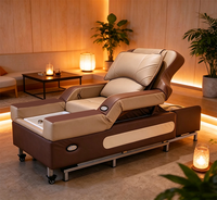 Chaise de massage électrique 4 en 1 pour shampoing et bain de pieds avec base coulissante et dossier relevable pour salon de beauté, studio de manucure, hôtel, domicile