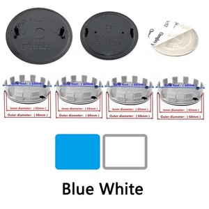7 Piezas 74mm 82mm 45mm 56mm 60mm 68mm Tapas Centrales para Ruedas Delanteras y Traseras, Emblemas y Logotipos para Volante y Maletero de Coche - Product Image 3