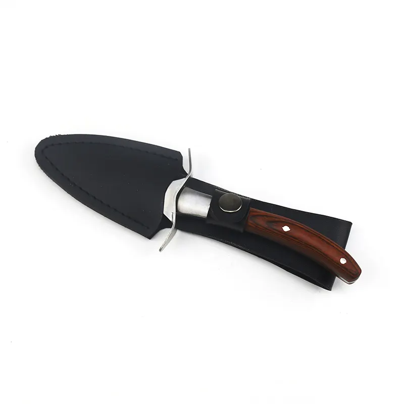Stainless Steel Oyster Shucking Knife with Leather Sheath Clam Shellfish Seafood Tools Oyster knife