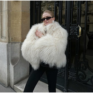 <span class=keywords><strong>Manteau</strong></span> Teddy Slim Automne/Hiver Européen et Américain en Fausse Fourrure Bouclée pour <span class=keywords><strong>Femme</strong></span>, Veste Courte Style Urbain - Product Image 4