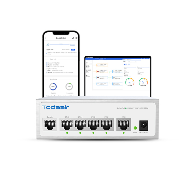 Todaair APP Manage 100 User POE Power Supply Business Router Access Controller Smart Gateway in One for Commercial WiFi Coverage