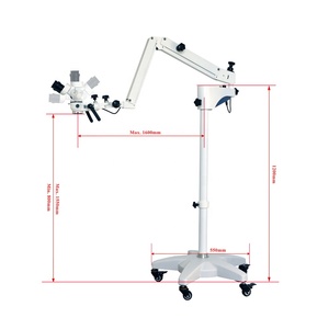 Microscope chirurgical mobile sur pied, <span class=keywords><strong>binoculaire</strong></span> LED avec caméra vidéo, support mural pour neurochirurgie, oreille, nez, gorge - Product Image 3