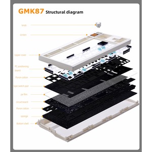 ZUOYA GMK87, 87 teclas, juegos mecánicos, teclado inalámbrico intercambiable en caliente, Junta retroiluminada RGB, estructura, perilla de pantalla, diseño personalizado - Product Image 4