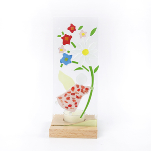Adornos de Flores de Vidrio Hechos a Mano, Pequeño Ángel de Lavanda con Flores, Decoración para el Hogar, Escritorio, Pascua, Navidad - Product Image 2