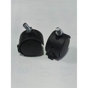 Furniture Caster <b>Swivel</b> With Brake 52mm Threaded Stem Polyurethane Wheel 45kg Load Capacity Modern Design - Product Image 2