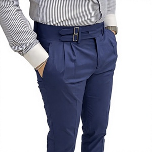 Custom <b>Mens</b> Royal Blue <b>Double</b> <b>Pleated</b> <b>Trousers</b> Slim Fit Formal Suit Pants Office Business Wear Tailored Dress <b>Trousers</b> New Fit - Product Image 3