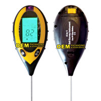 Ks-04 4-in-1 Pengukur pH & Kelembapan Tanah Digital dengan Sensor Suhu LCD OEM Dapat Disesuaikan Bersertifikat CE untuk Tanaman Kebun