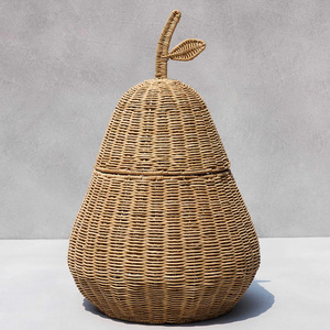 Panier de rangement en rotin tressé fait main, écologique, pour enfants, jouet éducatif, conteneur à fruits - Product Image 1