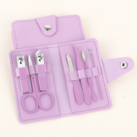 Ensemble de manucure 7 en 1, 7 pièces, pochette pliable, impression de logo personnalisé, kit de coupe-ongles, boîte cadeau promotionnelle, outils de toilettage professionnels