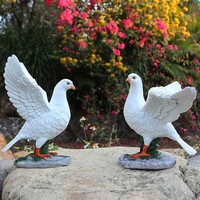Nouveauté 2024 : Statue de Colombe Blanche, Figurine de Pigeons, Ornements, Statues pour Jardin, Ornements de Jardin Animaux