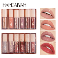 Gloss à lèvres liquide HANDAIYAN, densité imperméable, longue durée, ensemble de gloss à lèvres 6 couleurs, coffret cadeau K1