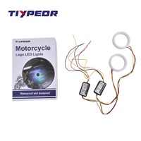 Logotipo LED TIYPEOR para HONDA, Ojos de Ángel LED de 60 mm, Luces de Motocicleta Circulares, Resistentes al Agua, Anillo de Luz Blanco/Amarillo, Retroiluminación con Logotipo