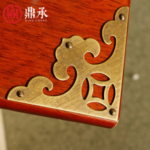 Protections d'angle en cuivre Dingcheng, style antique, en laiton, pour meubles, décoratives, pour coffres en bois, armoires, boîtes à bijoux - Product Image 1