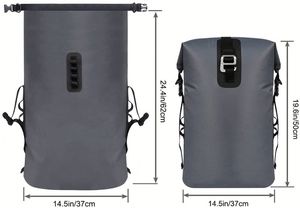 Ba lô du lịch chống nước PVC in logo tùy chỉnh, ba lô chống nước kiểu cuốn, túi khô dành cho chèo thuyền kayak, đi bộ đường dài, cắm trại, bơi lội, tập gym, thể thao - Product Image 6
