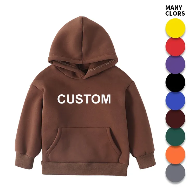 Premium Plain Kids Unisex Hoodies Blank Custom Logo Private Label Toddler Sports Fleece Pullover Hoodie For Boys