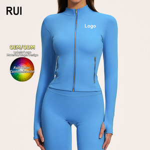 RUIQUWIN Custom Seamless Breathable Lightweight <b>Yoga</b> <b>Jacket</b> OEM 5XL Plus Size Fitness Wear Zipper Skinny Fit Women Pilates - Product Image 1