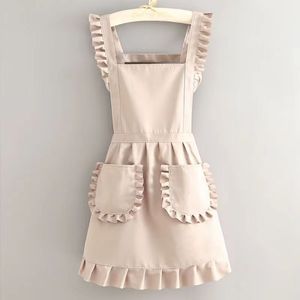 Tabliers de cuisine SY personnalisables avec logo pour femmes et filles, tablier de pâtisserie avec poches, joli tablier en coton - Product Image 3