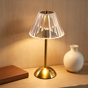 Modern Brass Table Lamp With Acrylic Bell Shade <b>Touch</b> Control LED Warm White <b>Light</b> CRI 90 For Bedroom Decorative - Product Image 3