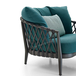 Conjunto de Muebles de Exterior de Mimbre Sintético Impermeable, Sofá de 3 Plazas y Sillón con Estructura de Aluminio para Hotel y Villa - Product Image 2