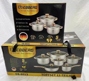 2024 New arrivals đồ dùng nhà bếp thiết lập cảm ứng cảm ứng nấu ăn nồi và nhà bếp soong không dính <span class=keywords><strong>Cookware</strong></span> Set - Product Image 4