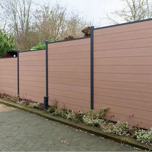 UNIFLOOR Aluminum <strong>Post</strong> with WPC Composite Panels Fence Gate for Garden Building - Product Image 1