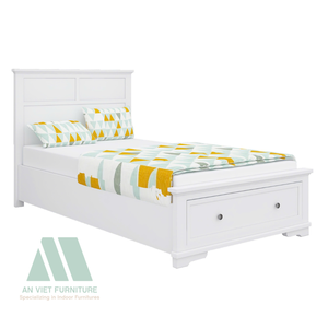 ชุดห้องนอนทำจากเวียดนามที่ทันสมัยมีคุณภาพสูงขายส่ง OEM ODM ตู้เตียงนอนสำหรับโรงแรมพร้อมประกอบ - Product Image 2