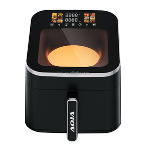Friteuse à air et four grille-pain AOJA grande capacité 10L avec écran couleur, 1700W, sans lame, en acier inoxydable, carré, électrique, pour la maison - Product Image 1