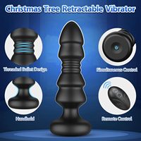 Silikon-Fernbedienung Vibrator mit Stoßfunktion Großer Schwanz Bunny Butt Plugs Anal für Frauen