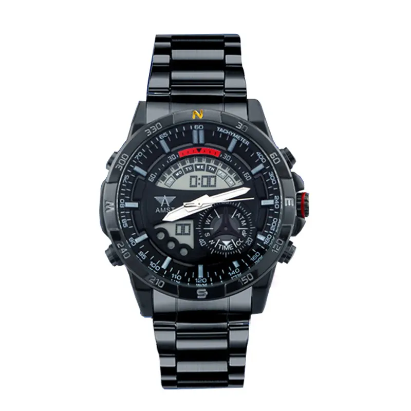 AMST Brand Men Watch Big Chronograph Clock Men Wristwatches AM3009