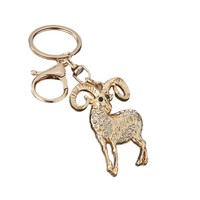 Porte-clés tendance en strass en forme de chèvre, idéal pour clés de voiture, sacs, cadeau, vente en gros, fabricant de porte-clés