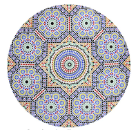 Assiette ronde marocaine en zellige, plat de service en porcelaine, plateau de présentation, plat en mosaïque fait à la main, motif zellige, passe au lave-vaisselle