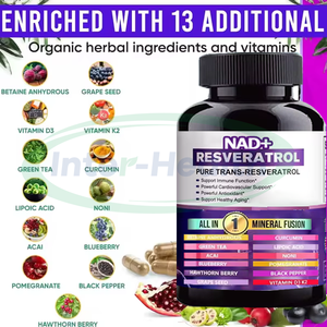 ASAP Private Label 18 en 1 NAD Resvératrol Berbérine Fisétine Quercétine Tout-en-un Capsules de Fusion Minérale - Product Image 4