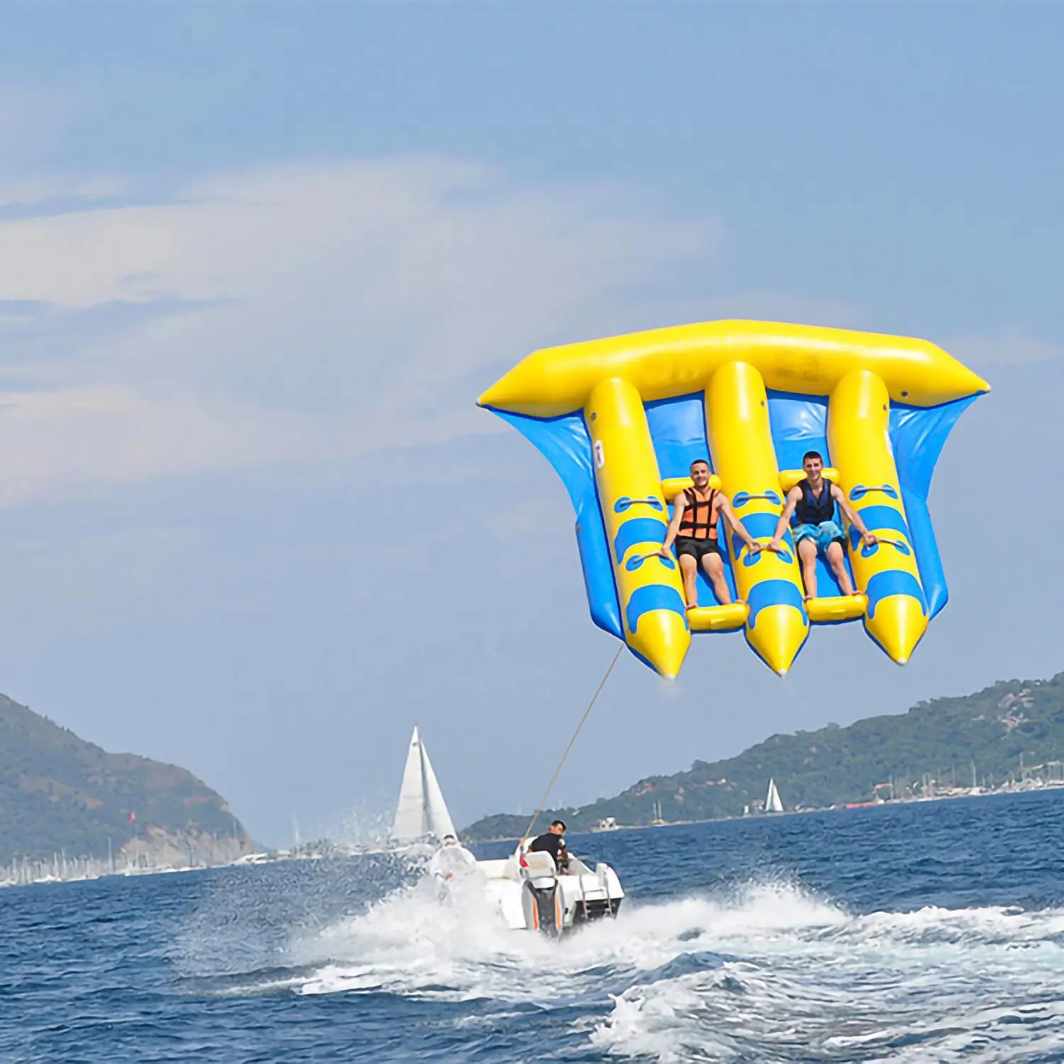 Langlebige 6 Sitze aufblasbare fliegende Bananen boot Wasser Towable Tube aufblasbare fliegende Fische zum Verkauf
