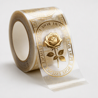 Autocollant 3D avec logo en feuille d'or transparente, imperméable et résistant aux UV, prix d'usine, étiquette en feuille d'argent transparente
