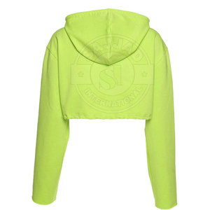 Latest Style Solid Color Women Crop <b>Top</b> Hoodies Wholesale Customized Women Crop <b>Top</b> Hoodies - Product Image 2