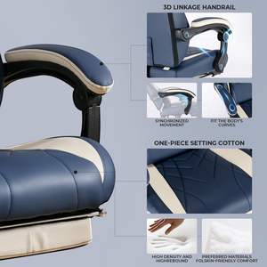 Chaises de Gamer Bleues en Gros au Meilleur Prix - <span class=keywords><strong>Black</strong></span> <span class=keywords><strong>Friday</strong></span> - Angle Réglable - Pivotant à 360 Degrés - Chaise de Jeu avec Repose-Pieds - Product Image 5