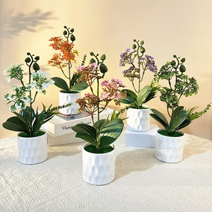 New <b>Artificial</b> <b>Flower</b> Design 3 <b>Flower</b> Tall Dwarf Chestnut Palm Bonsai 26cm Indoor Decor Plant - Product Image 1