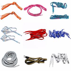 Fabbricazione Commercio All'ingrosso Sveglio di Modo di Disegno Il Proprio Premio multi colorato Poliestere Riciclare Piatto Elastico Lacci delle scarpe - Product Image 5