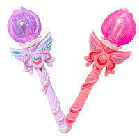Baguette lumineuse de fleur de lotus avec son, baguette magique électrique lumineuse pour les jeux de rôle des enfants