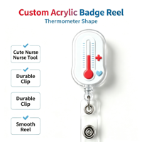 Porte-badge en acrylique personnalisé pour infirmière, vente en gros d'accessoires infirmiers, impression UV, gravure laser